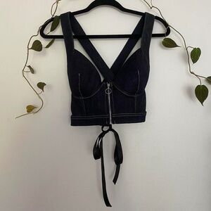 Dua Lipa x Pepe Jeans Denim Corset Top